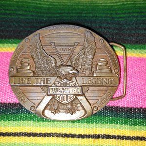 Harley Davidson heavy brass belt buckle 1990 made in USA